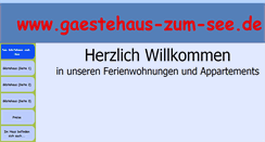 Desktop Screenshot of gaestehaus-zum-see.de