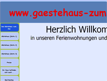 Tablet Screenshot of gaestehaus-zum-see.de